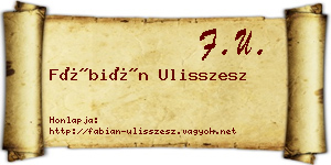 Fábián Ulisszesz névjegykártya