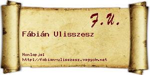 Fábián Ulisszesz névjegykártya